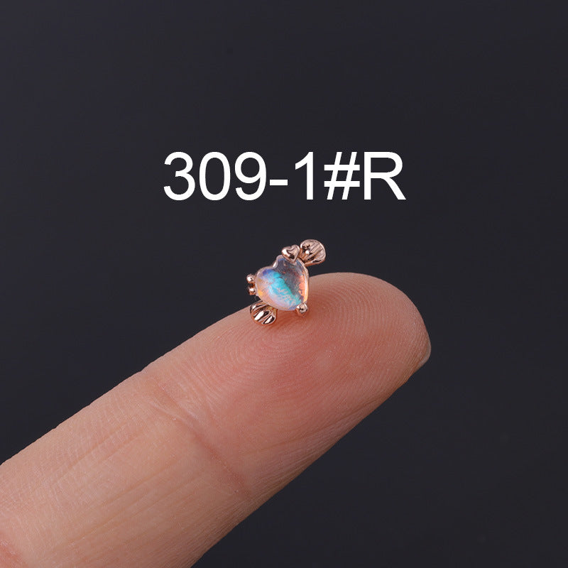 Korean Geometric Colored Zircon Earrings