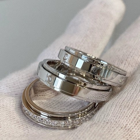 New Style Oval Rotatable Ring For Unisex In Silver Featuring 18K Real Gold Plated V Gold Material