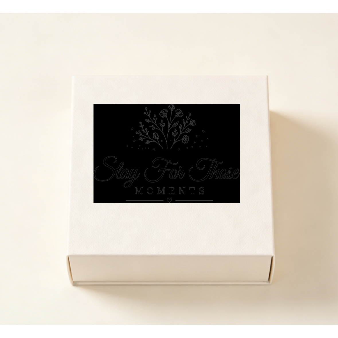 Floral Paper Jewelry Box With 3D Print Craft In White, Elegant Jewelry Packaging