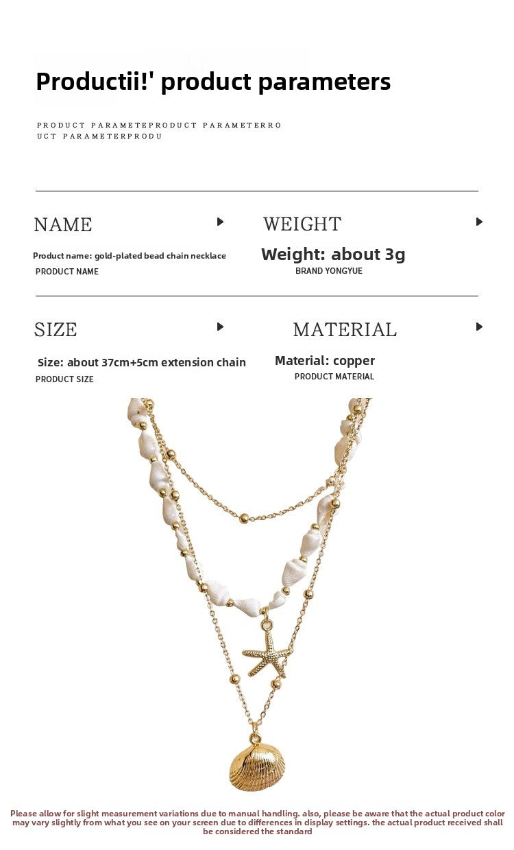 Bohemian Gold Shell Necklace For Women Featuring Electroplated Craftsmanship With Alloy Pendant