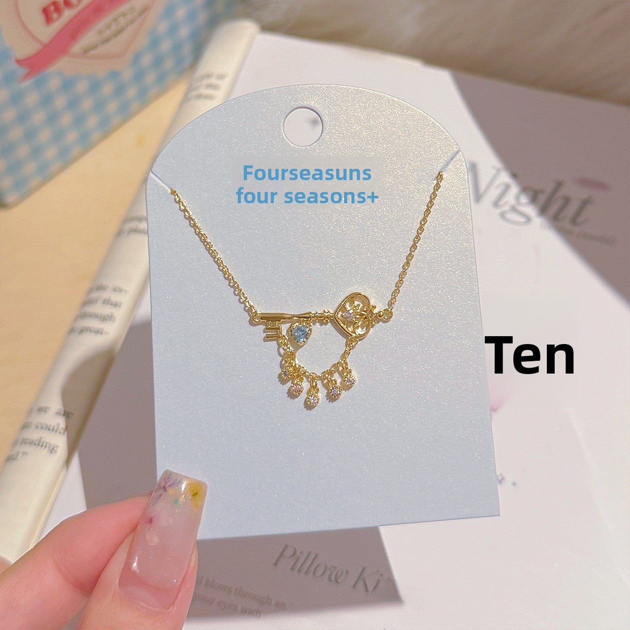 Heart Shape Tassel Necklace For Women In Silver Copper With Zircon Inlay, Featuring Electroplated Craft