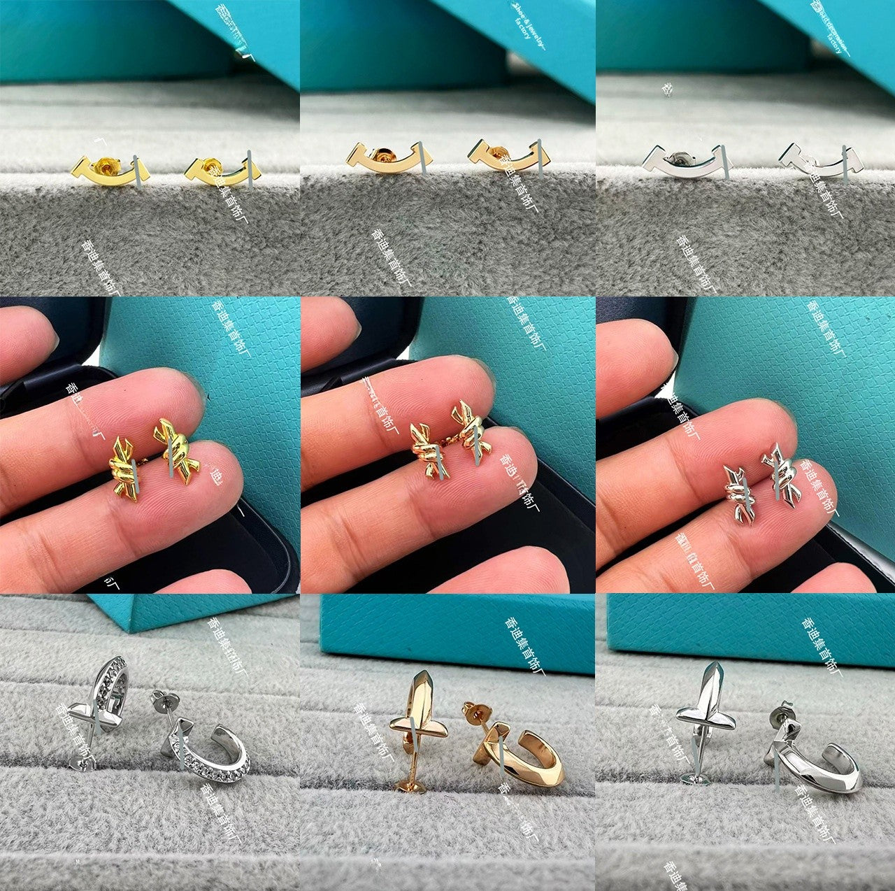 Heart Shape Earrings For Women In Gold V Gold Material With Copper Ear Pins And Rhinestone Inlay