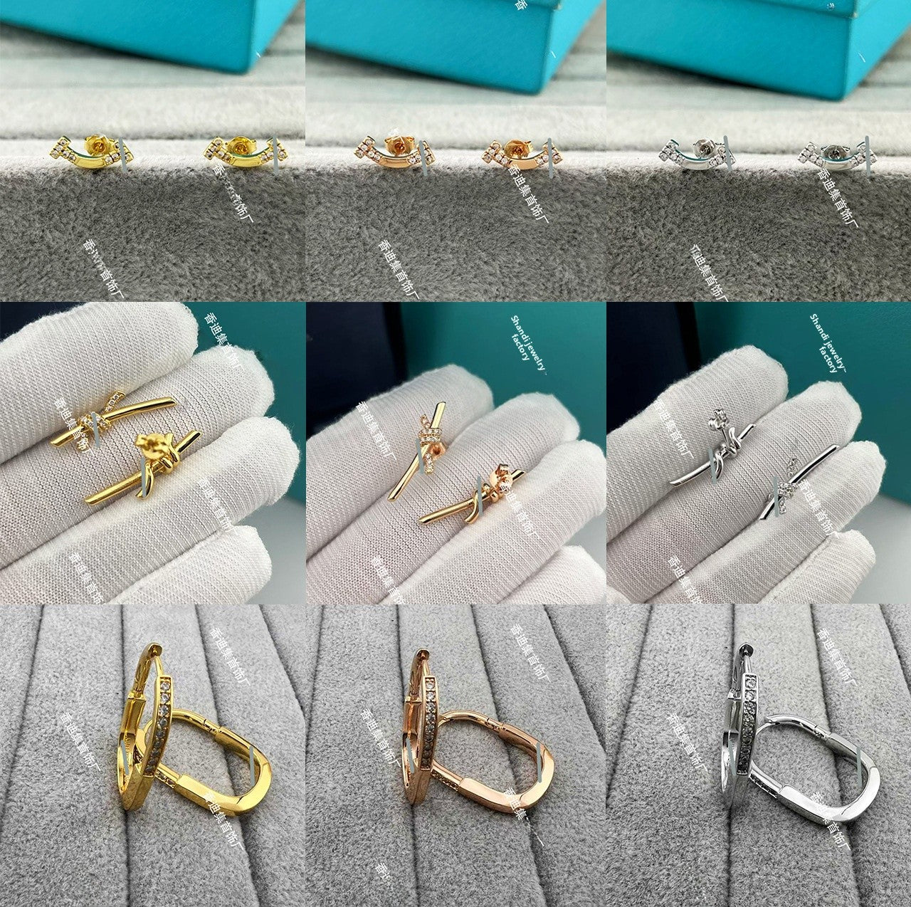 Heart Shape Earrings For Women In Gold V Gold Material With Copper Ear Pins And Rhinestone Inlay