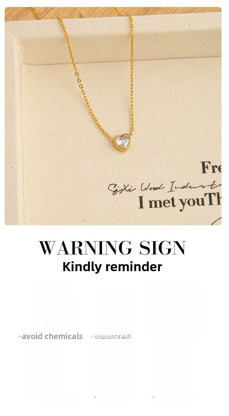 Gold Cross Pendant Necklace For Women In Electroplated Titanium Steel With Rhinestone Inlay