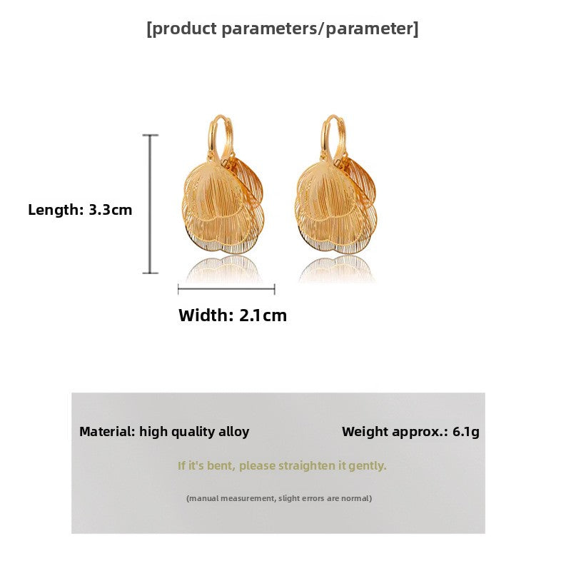 Heart Shape Earrings For Women In Gold Alloy Featuring Simple Style With 304 Stainless Steel Ear Pins