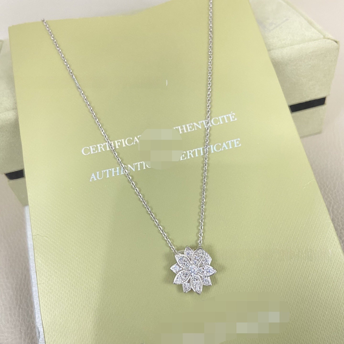 Lotus Necklace For Women In 925 Sterling Silver Featuring Lab-Grown Diamonds Pendant And Chain