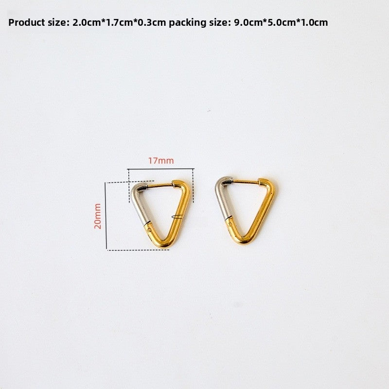 Heart Shape Two Tone Gold Earrings For Unisex Featuring 304 Stainless Steel Ear Pins And Titanium Steel Material