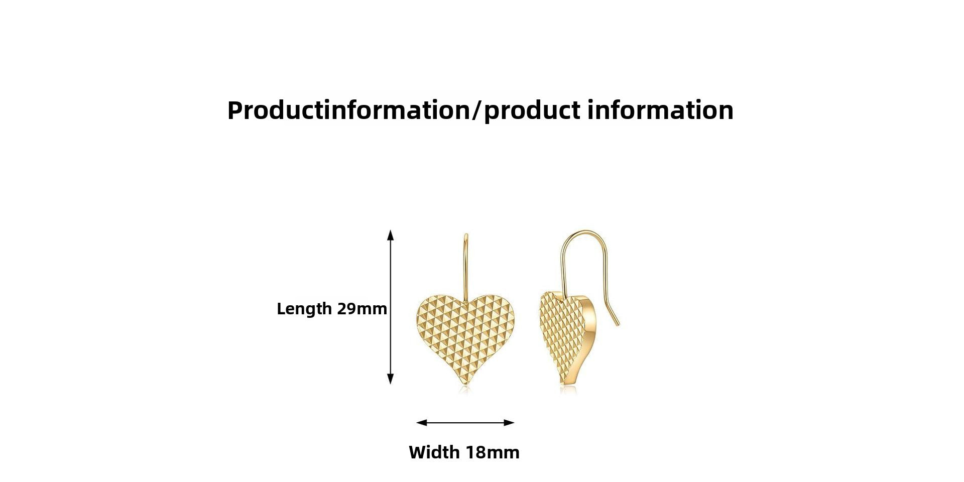 Heart Shape Earrings For Women In Gold Featuring Copper Ear Pins With Sweet Style