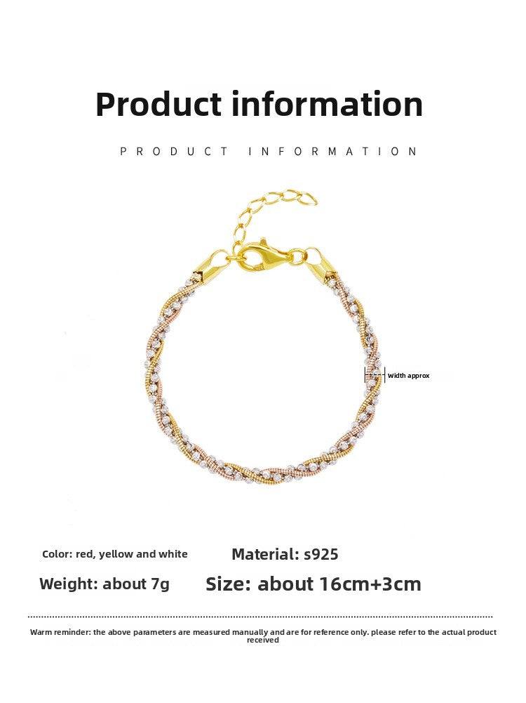 Moon Braid Bracelet For Women Featuring 925 Sterling Silver  Chain