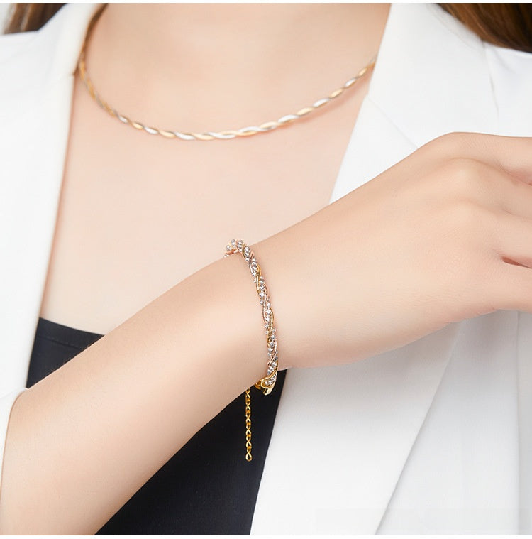 Moon Braid Bracelet For Women Featuring 925 Sterling Silver  Chain