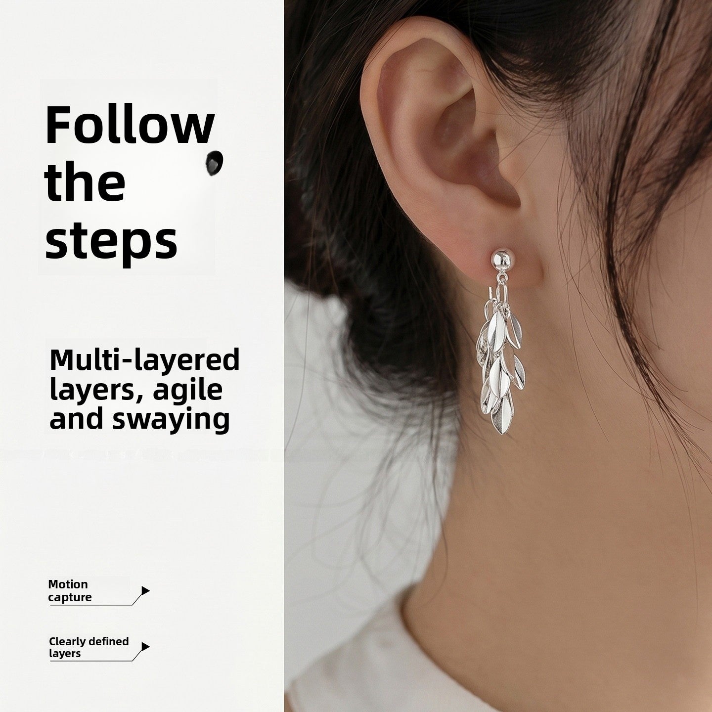Leaves Tassel Earrings For Women With Zinc Alloy Ear Pins In Sweet Style