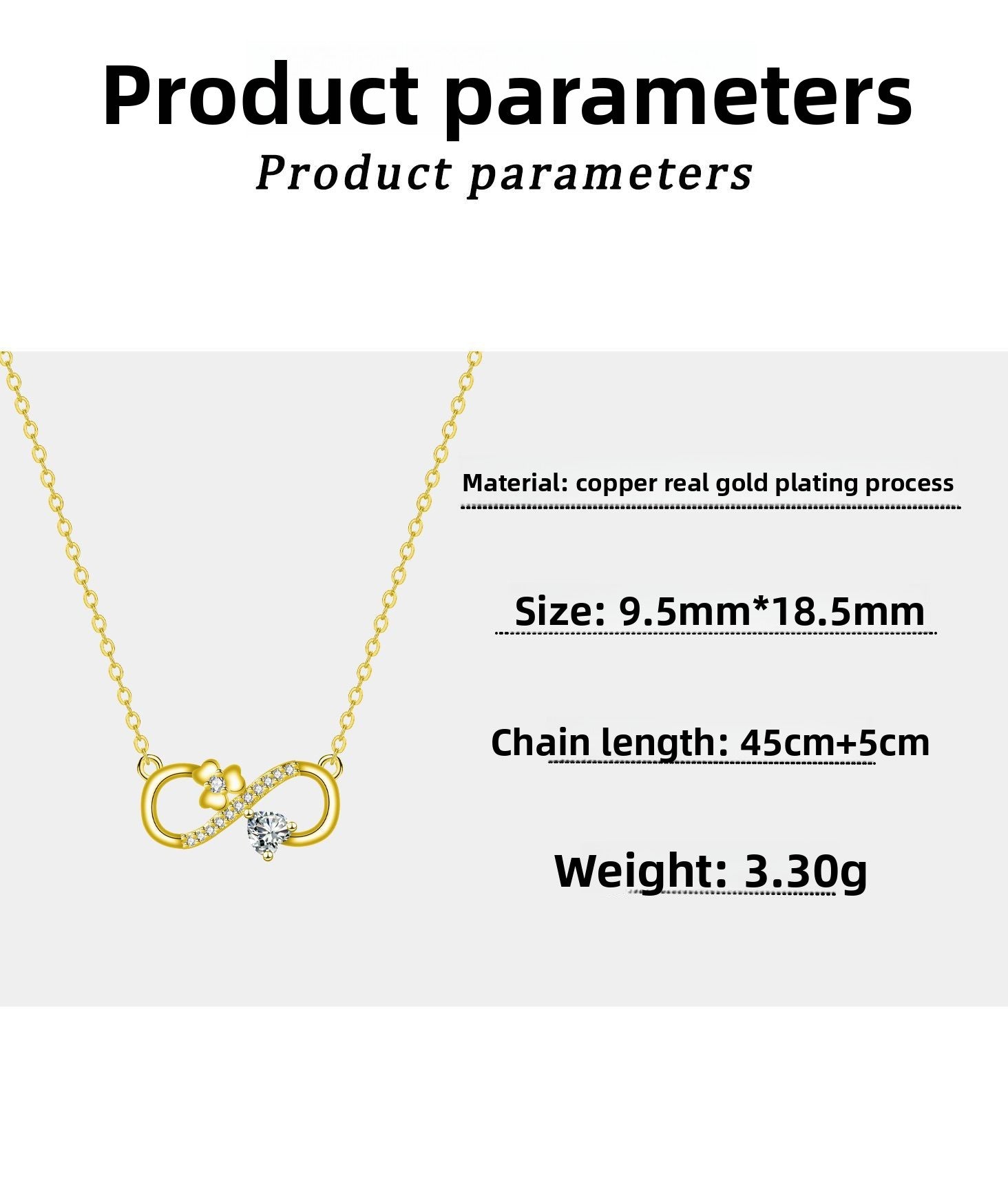 Gold Symbol Necklace For Women With Real Gold Plated Copper Pendant On Cable Chain