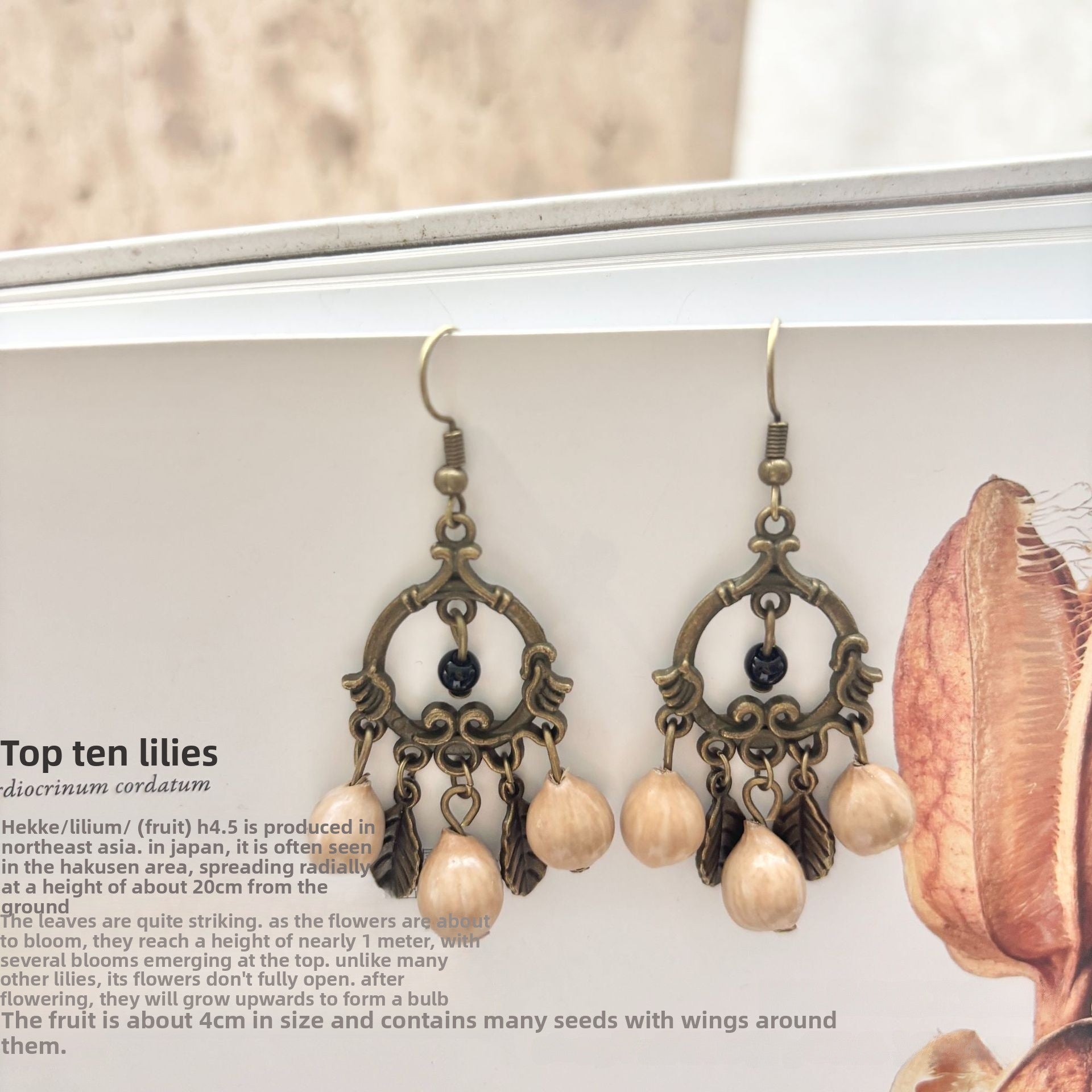 Bohemian Alloy Beading Plant Drop Earrings For Unisex