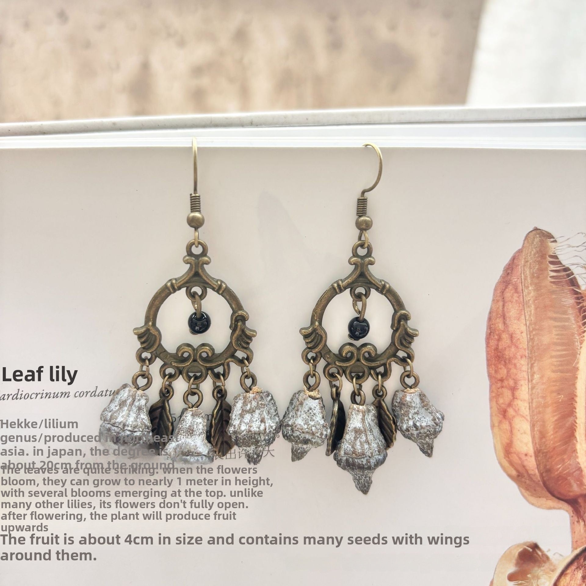 Bohemian Alloy Beading Plant Drop Earrings For Unisex