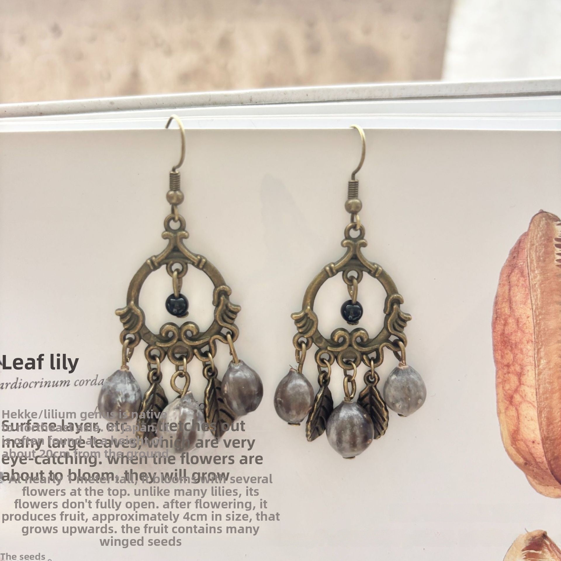 Bohemian Alloy Beading Plant Drop Earrings For Unisex