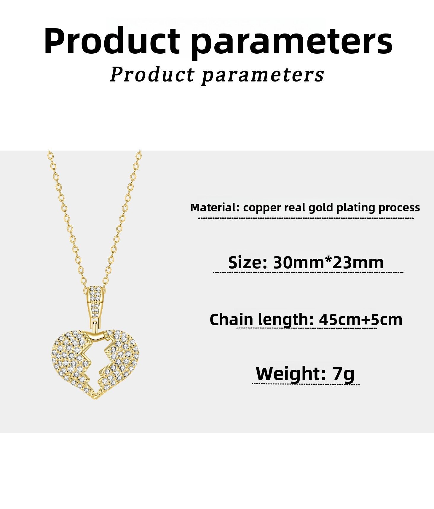 Heart Shape Gold Choker Necklace For Women With Real Gold Plated Copper And Rhinestone Inlay On Cable Chain