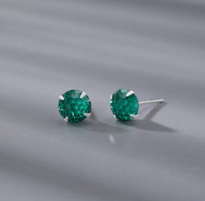 Fireworks Stud Earrings For Women In S999 Silver With Zircon Inlay, Perfect For Daily Wear