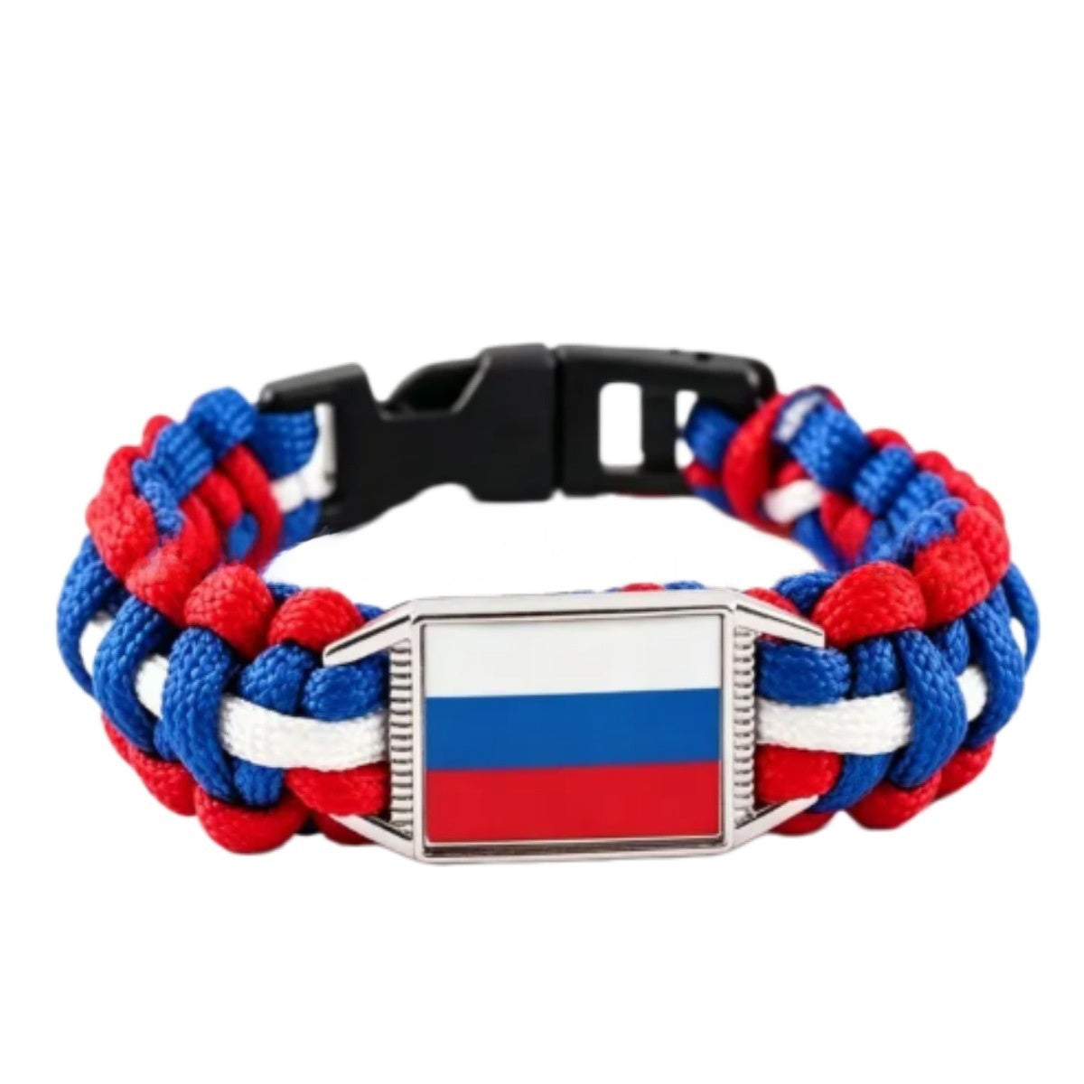 Handmade National Flag Paracord Bracelets For Women In Multicolor With Durable Polyester Chain Material
