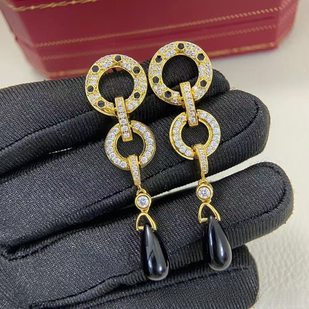 Sweet Leopard Print Tassel Earrings For Women In 925 Sterling Silver With 18K Real Gold Plated And Zircon Inlay