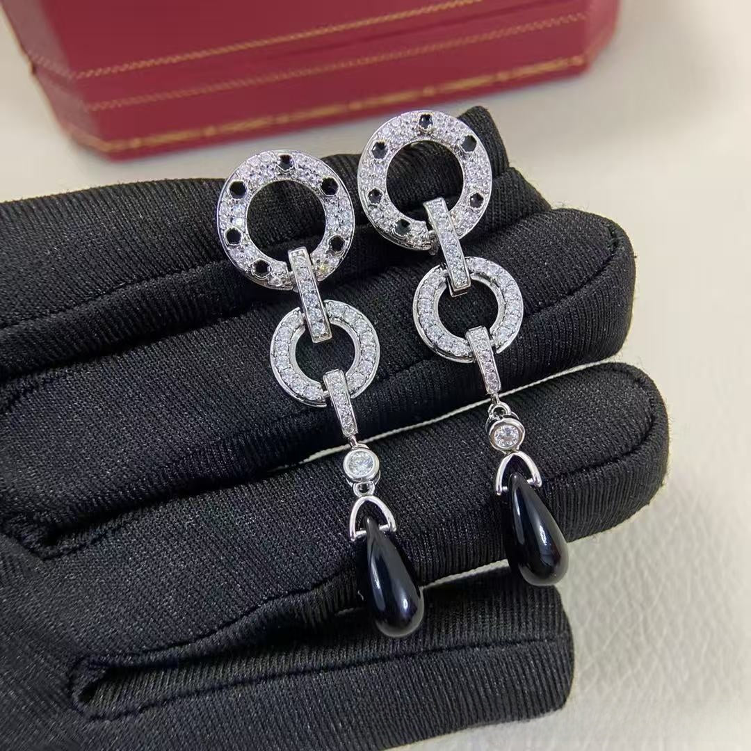Sweet Leopard Print Tassel Earrings For Women In 925 Sterling Silver With 18K Real Gold Plated And Zircon Inlay
