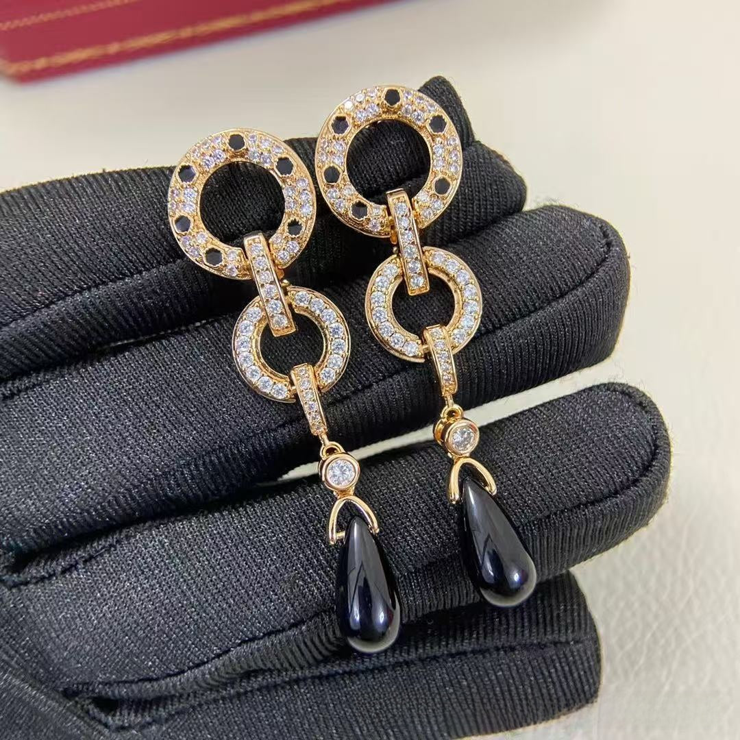 Sweet Leopard Print Tassel Earrings For Women In 925 Sterling Silver With 18K Real Gold Plated And Zircon Inlay