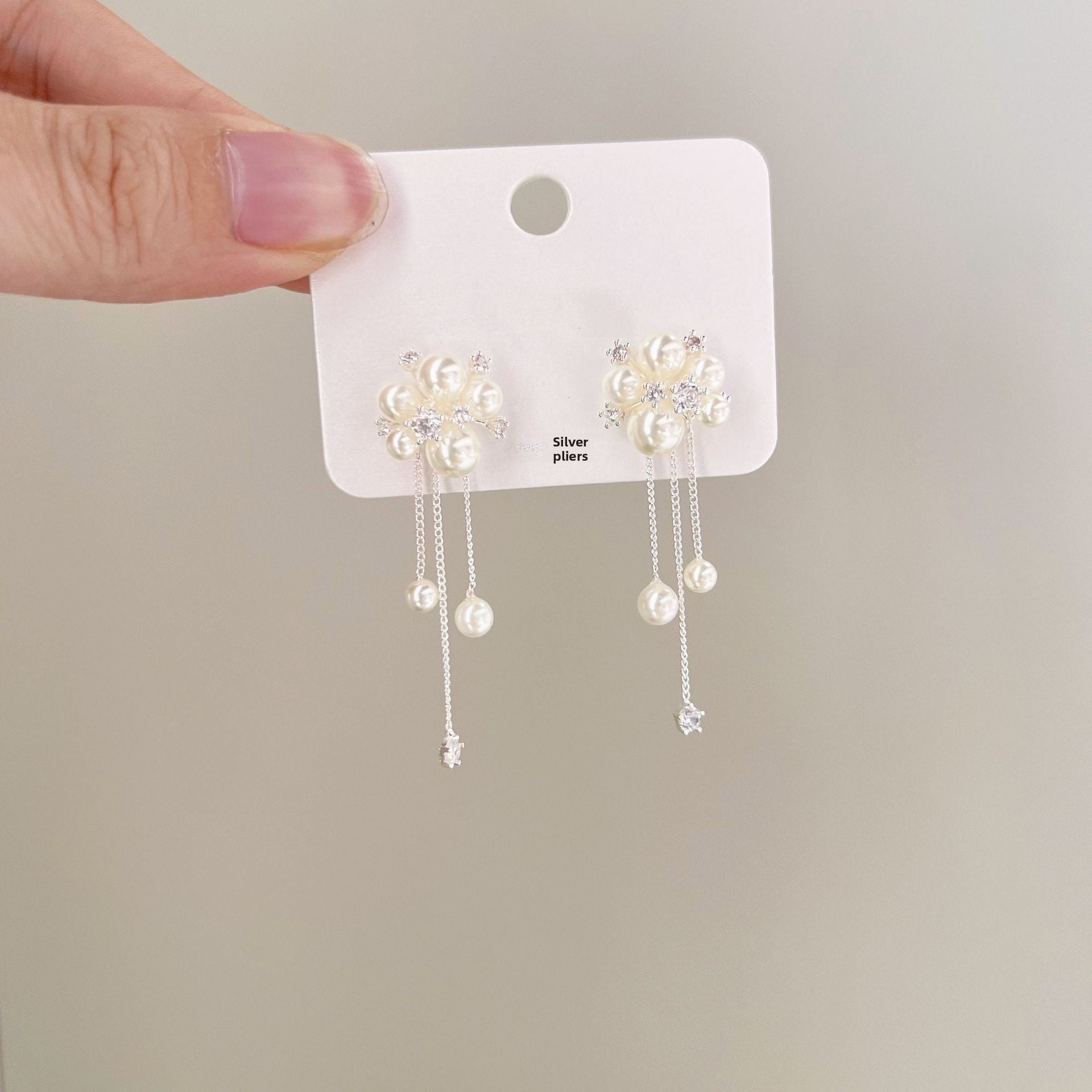 Gold Tassel Earrings For Women With Imitation Pearl Drop Design