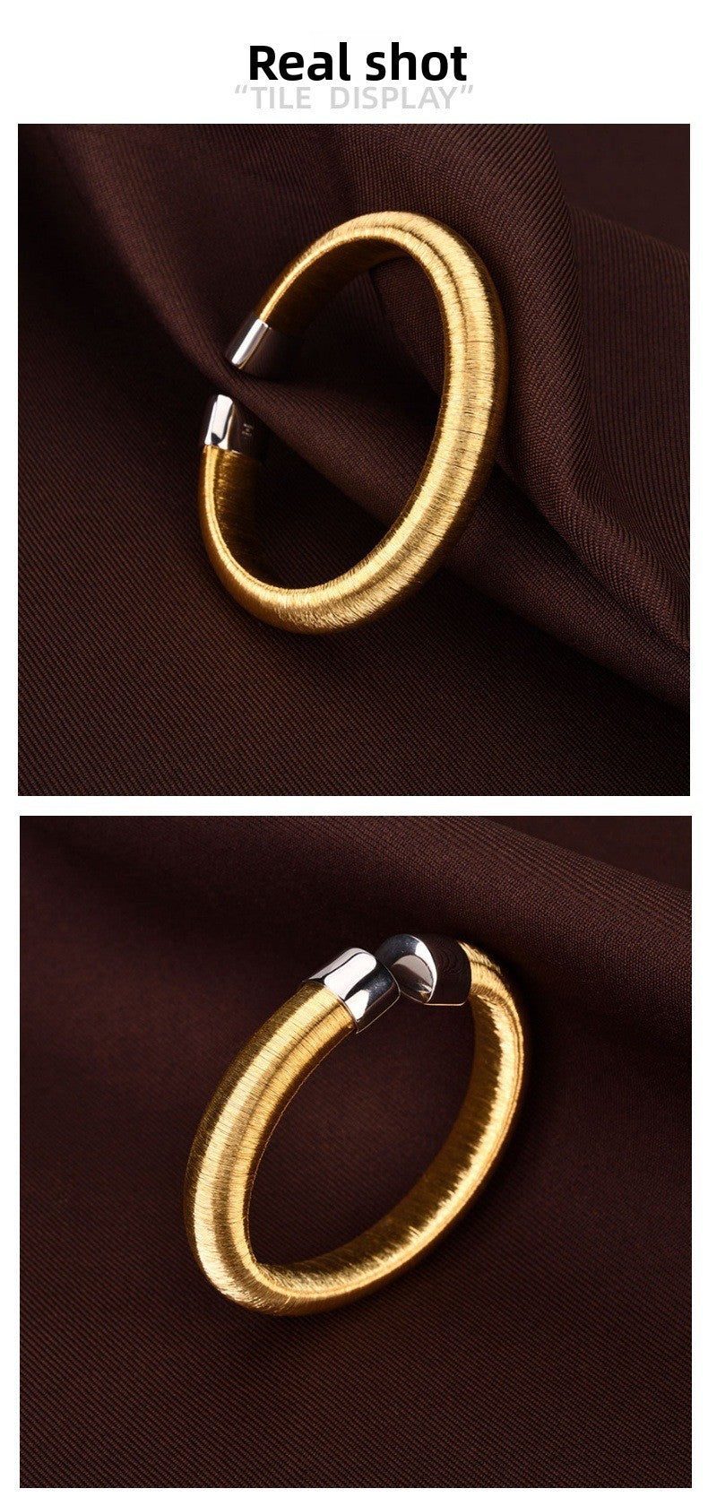 Handmade C Shape Cuff Bracelet In 925 Sterling Silver With Multicolor Design, Elegant Bangle Style