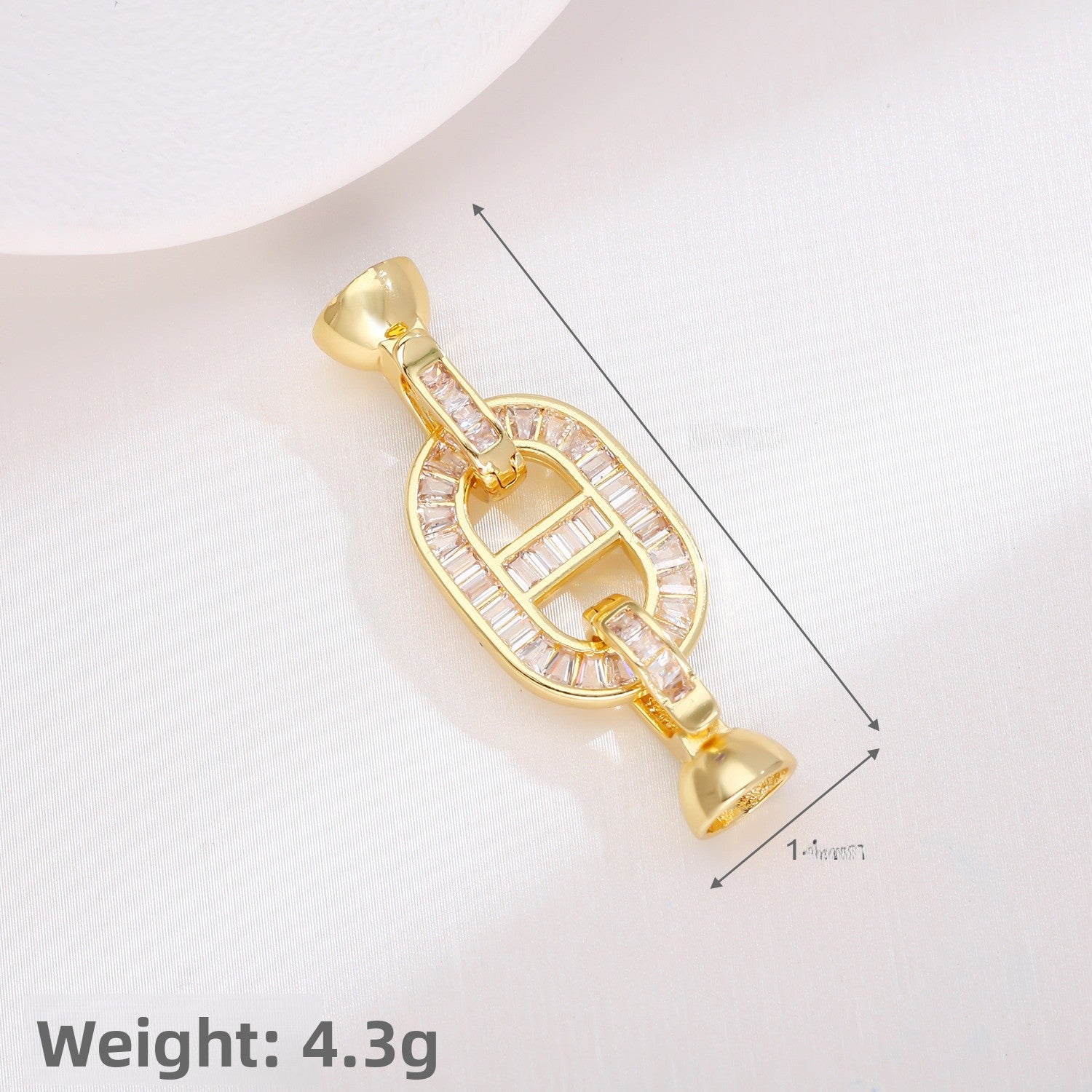 Geometric Copper Connectors Featuring Electroplated 18K Real Gold Plating With Zircon Inlay For Jewelry Accessories