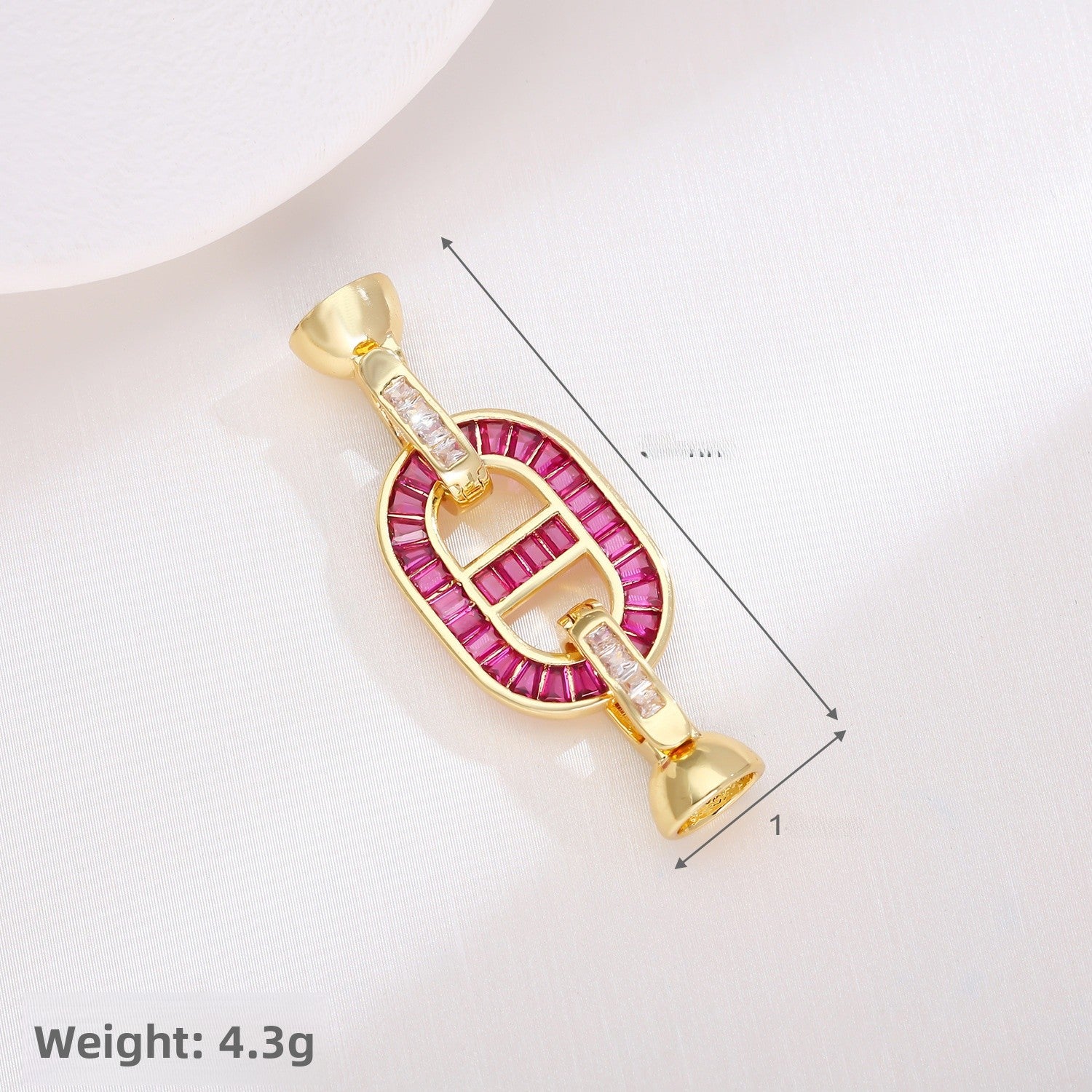 Geometric Copper Connectors Featuring Electroplated 18K Real Gold Plating With Zircon Inlay For Jewelry Accessories
