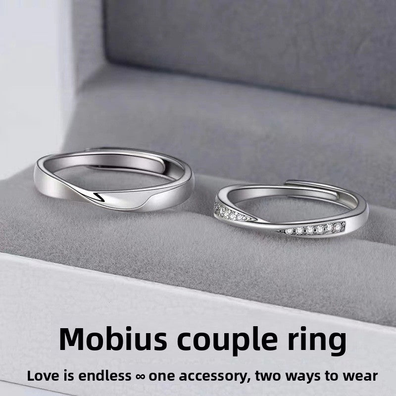 Infinity Copper Rings For Couples In Silver, 1 Pair, Perfect For Valentine's Day