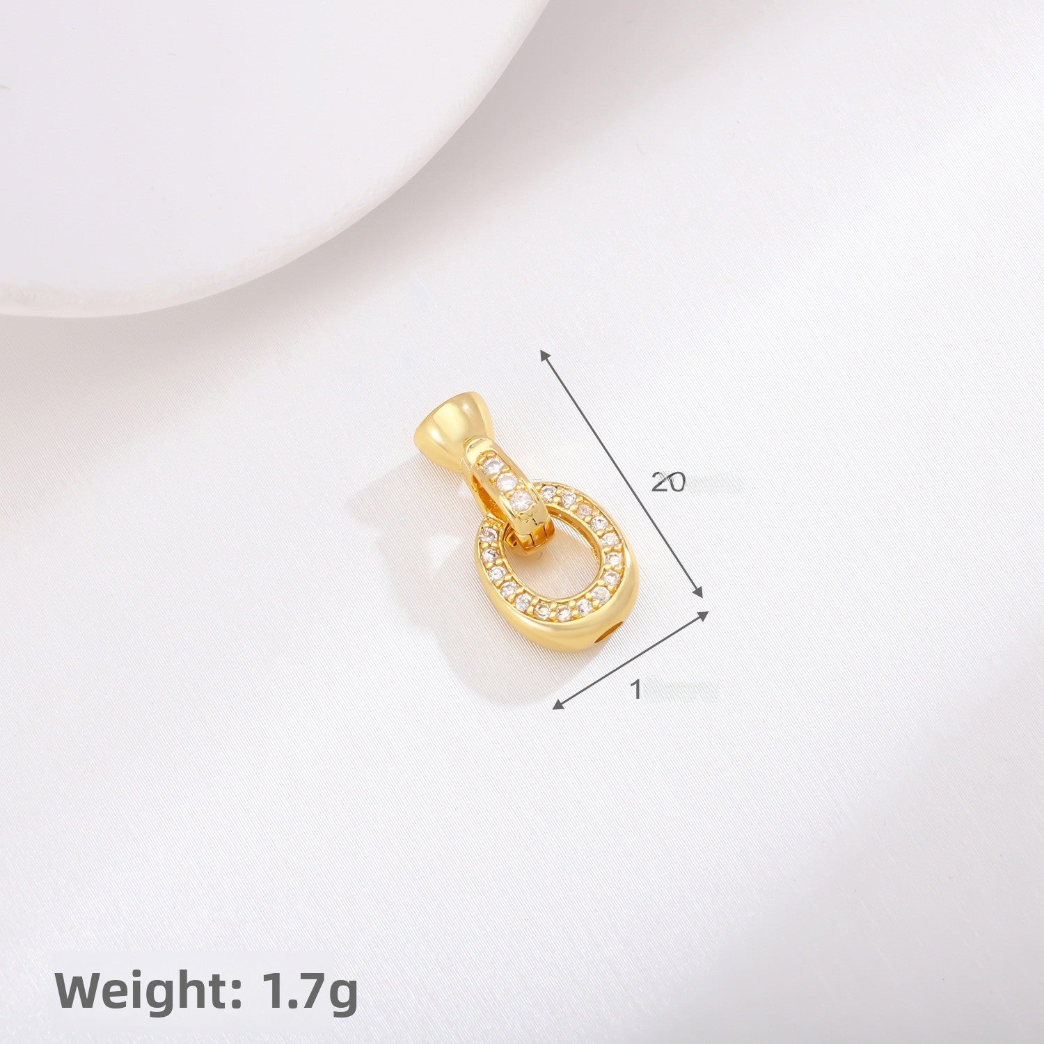 Circle Jewelry Buckle In Copper With Electroplated 18K Real Gold Plating, Commute Style Jewelry Accessory