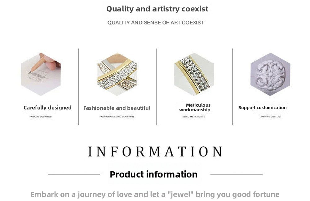 Geometric Epoxy Bangle For Women In 304 Stainless Steel With 18K Real Gold Plated PVD Coating And Zircon Inlay