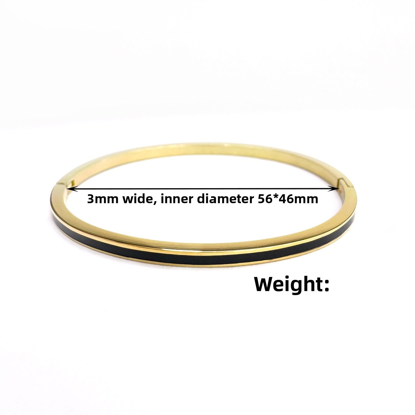 Geometric Epoxy Bangle For Women In 304 Stainless Steel With 18K Real Gold Plated PVD Coating And Zircon Inlay