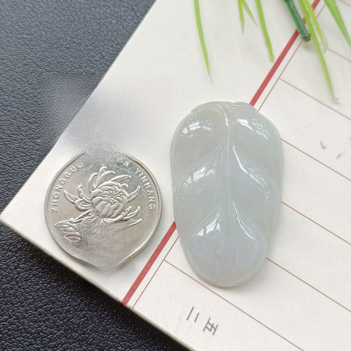 Handmade Leaf Necklace In 304 Stainless Steel With Jade Inlay, Sweet Style For Women Jewelry Set