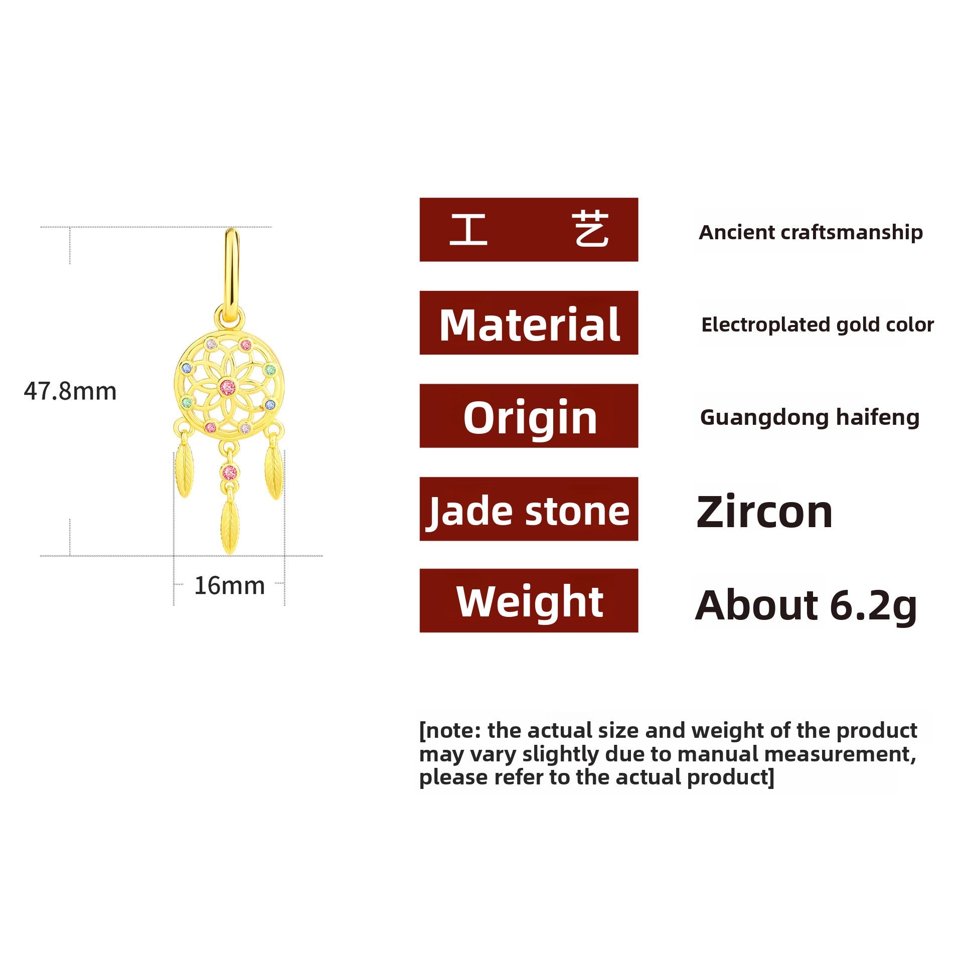 Dreamcatcher Earrings For Women Featuring Gold Tassel Design With Rhinestones And Copper Ear Pins