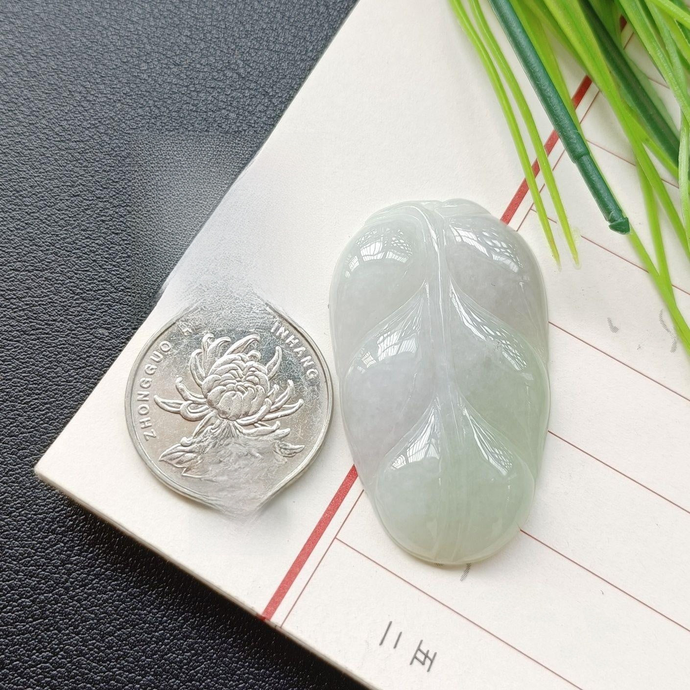 Handmade Leaf Necklace In 304 Stainless Steel With Jade Inlay, Sweet Style For Women Jewelry Set