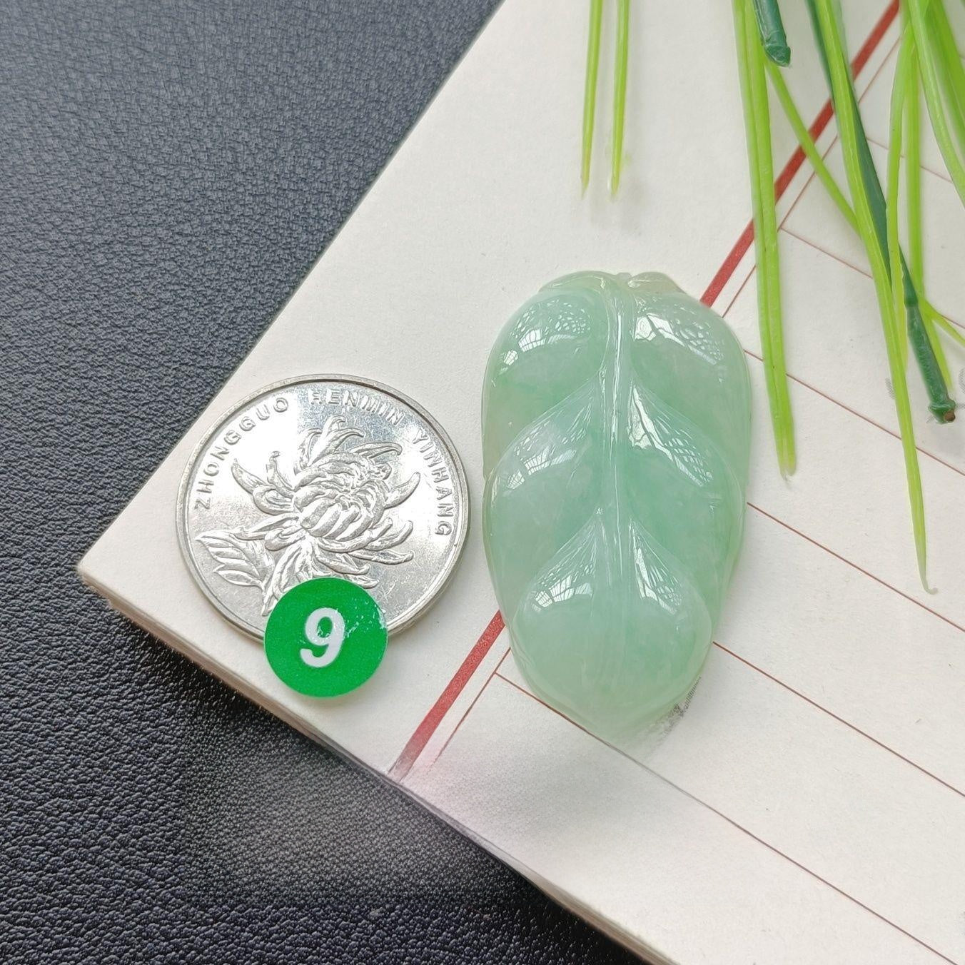 Handmade Leaf Necklace In 304 Stainless Steel With Jade Inlay, Sweet Style For Women Jewelry Set
