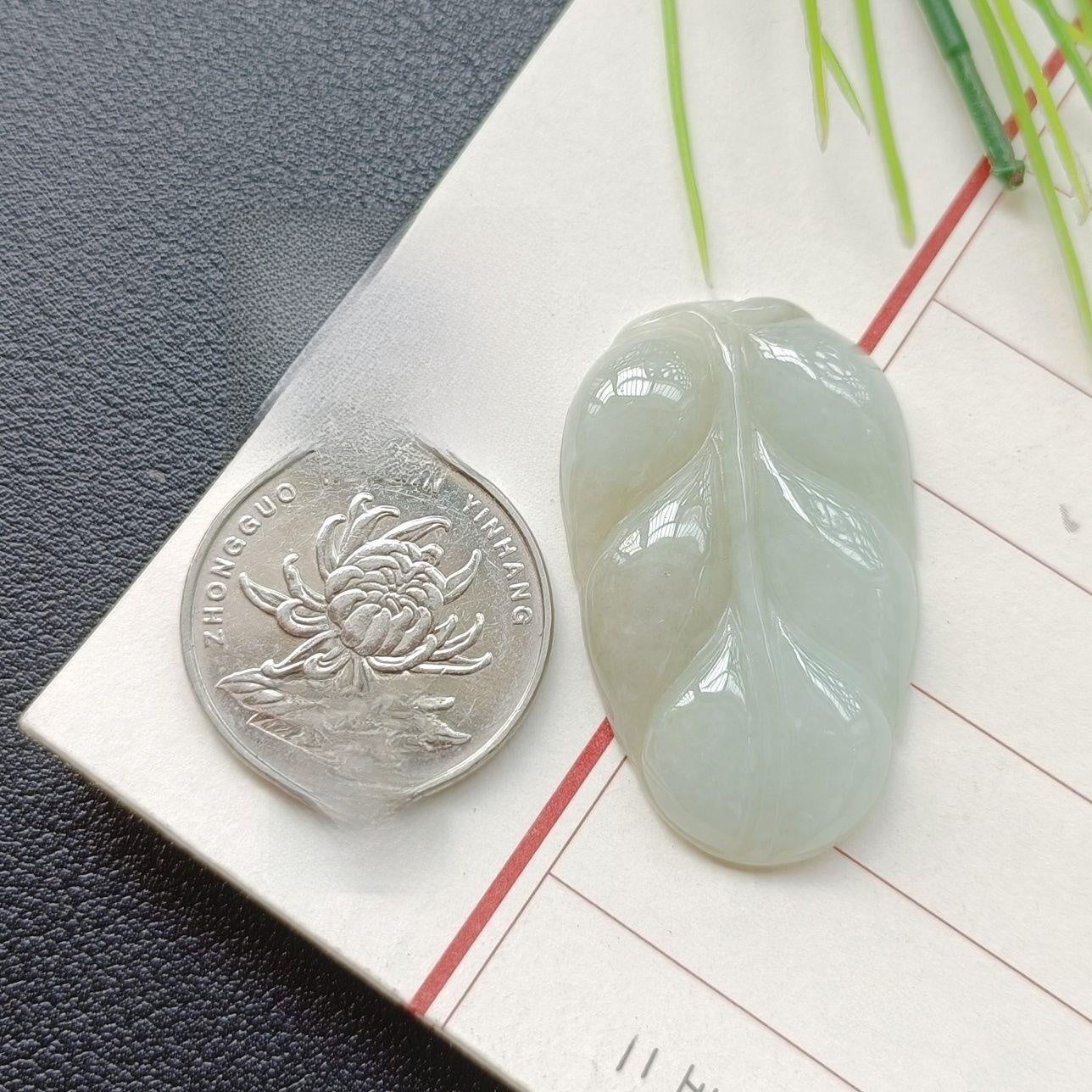 Handmade Leaf Necklace In 304 Stainless Steel With Jade Inlay, Sweet Style For Women Jewelry Set