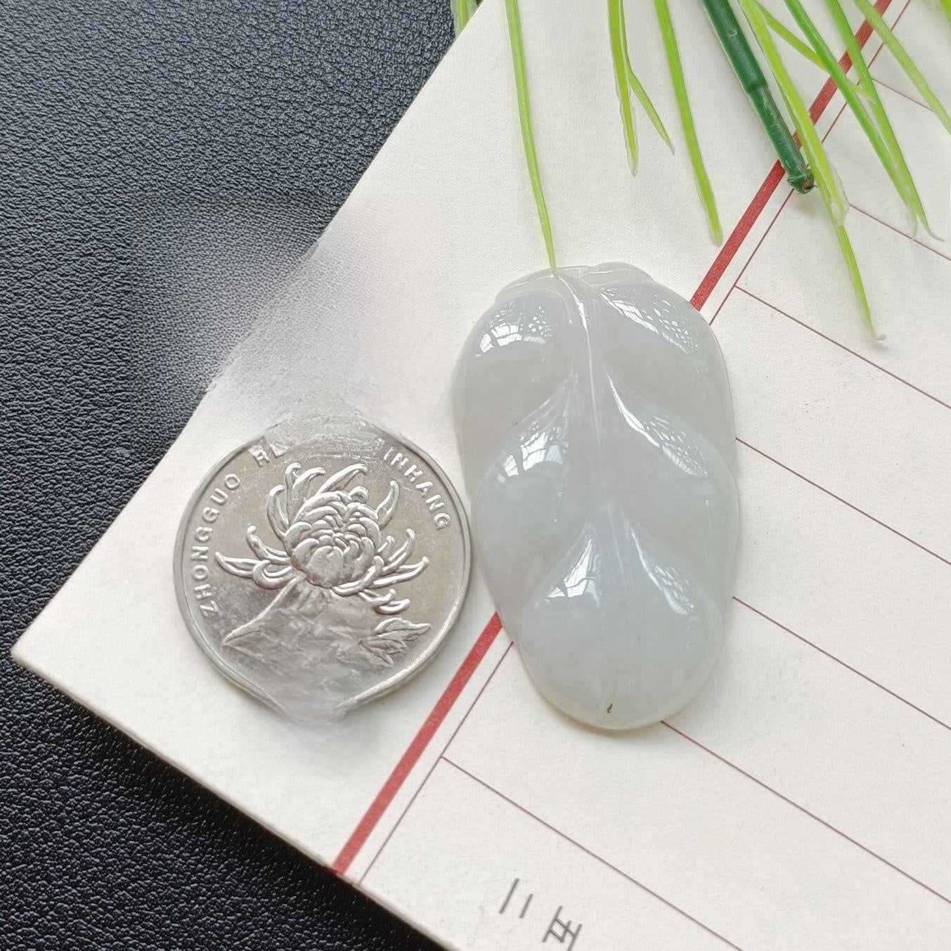 Handmade Leaf Necklace In 304 Stainless Steel With Jade Inlay, Sweet Style For Women Jewelry Set
