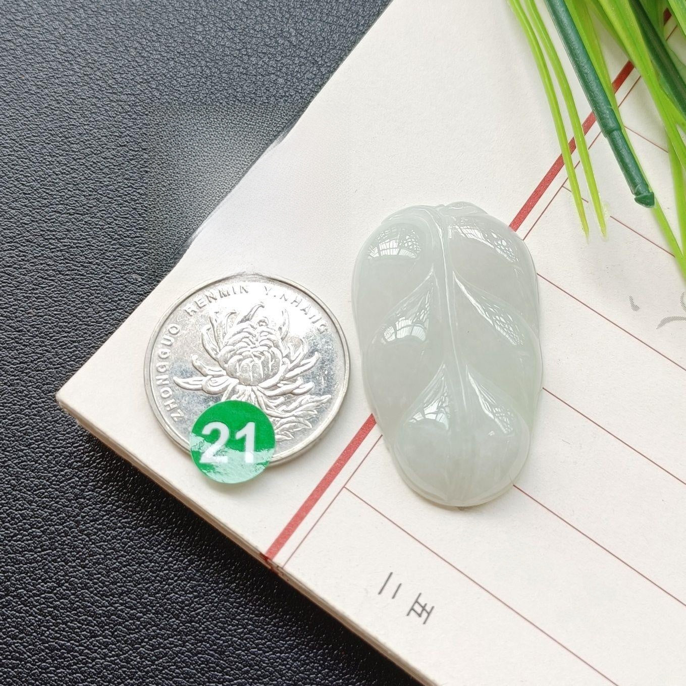 Handmade Leaf Necklace In 304 Stainless Steel With Jade Inlay, Sweet Style For Women Jewelry Set