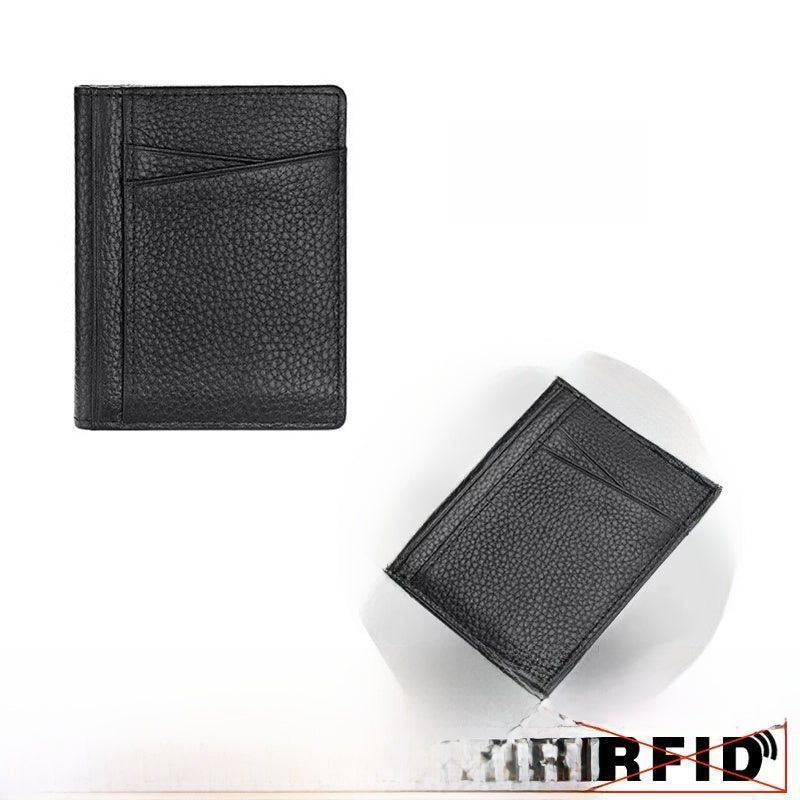 Men's Solid Color Card Holder In PU Leather, Stylish And Durable ID Wallet
