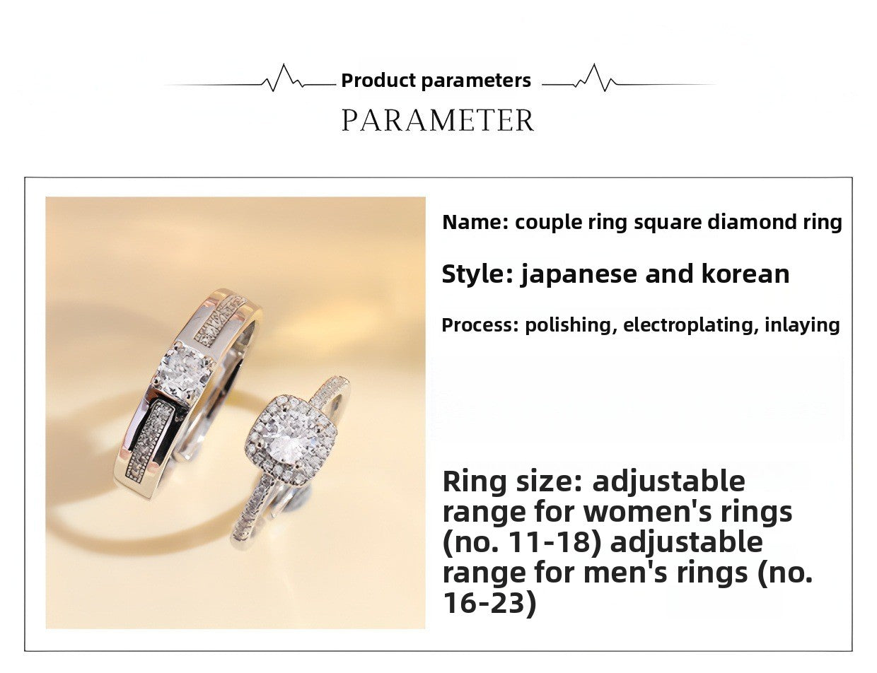 Geometric Open Rings For Couples In Electroplated Copper, 1 Pair, Perfect Valentine's Day Gift