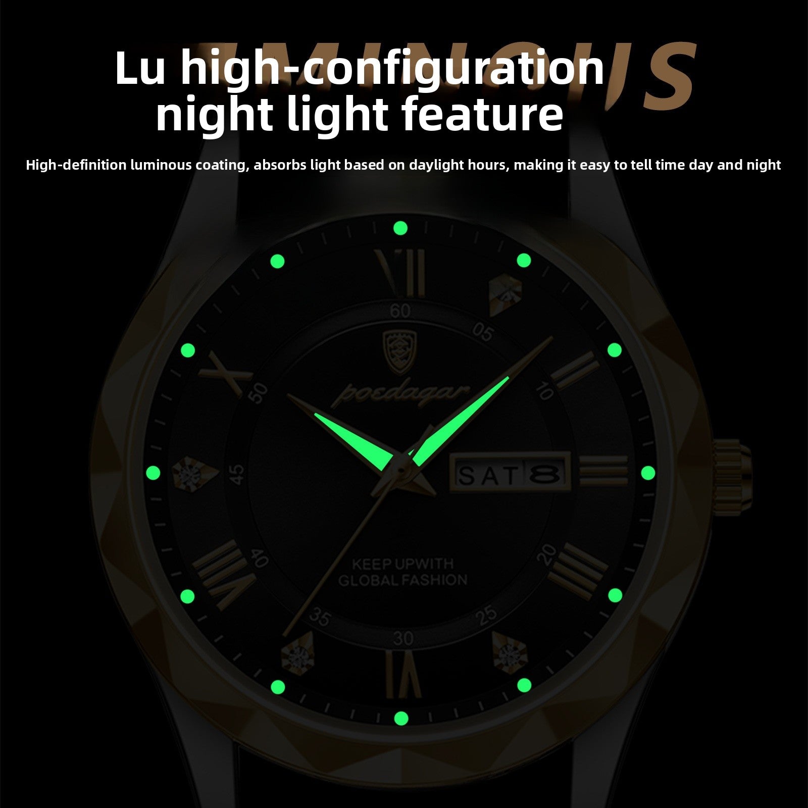 Men's Quartz Watch With Genuine Leather Strap, Round Dial, Tempered Glass Mirror, Pointer Display, And Pin Buckle