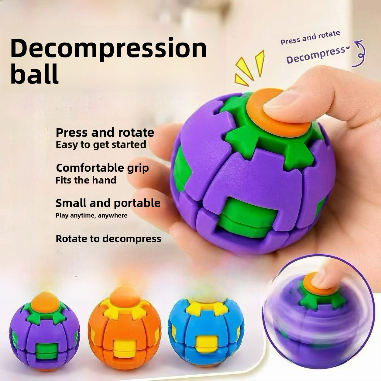 3D Plastic Gear Fidget Toy In Multicolor, Stress Relief Toy Featuring Durable Design