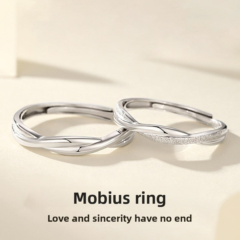 Geometric Sandblasted Copper Rings For Couples, Perfect Birthday Gift