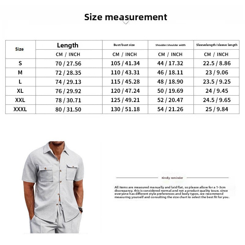 Men's Casual Solid Color White Polyester Shorts Co-ord Set With Pocket, Perfect For Casual Wear