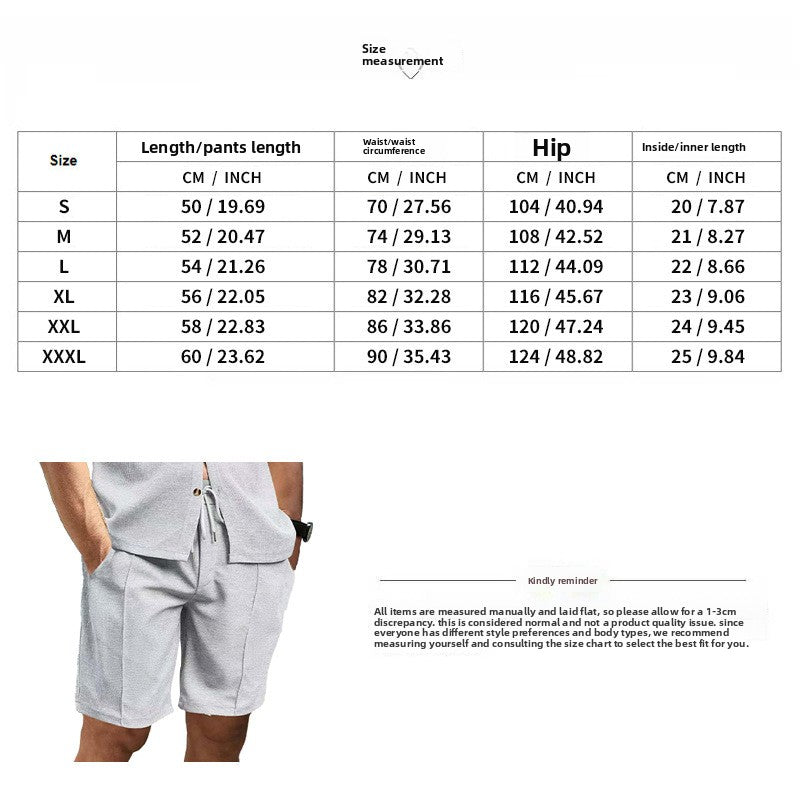 Men's Casual Solid Color White Polyester Shorts Co-ord Set With Pocket, Perfect For Casual Wear