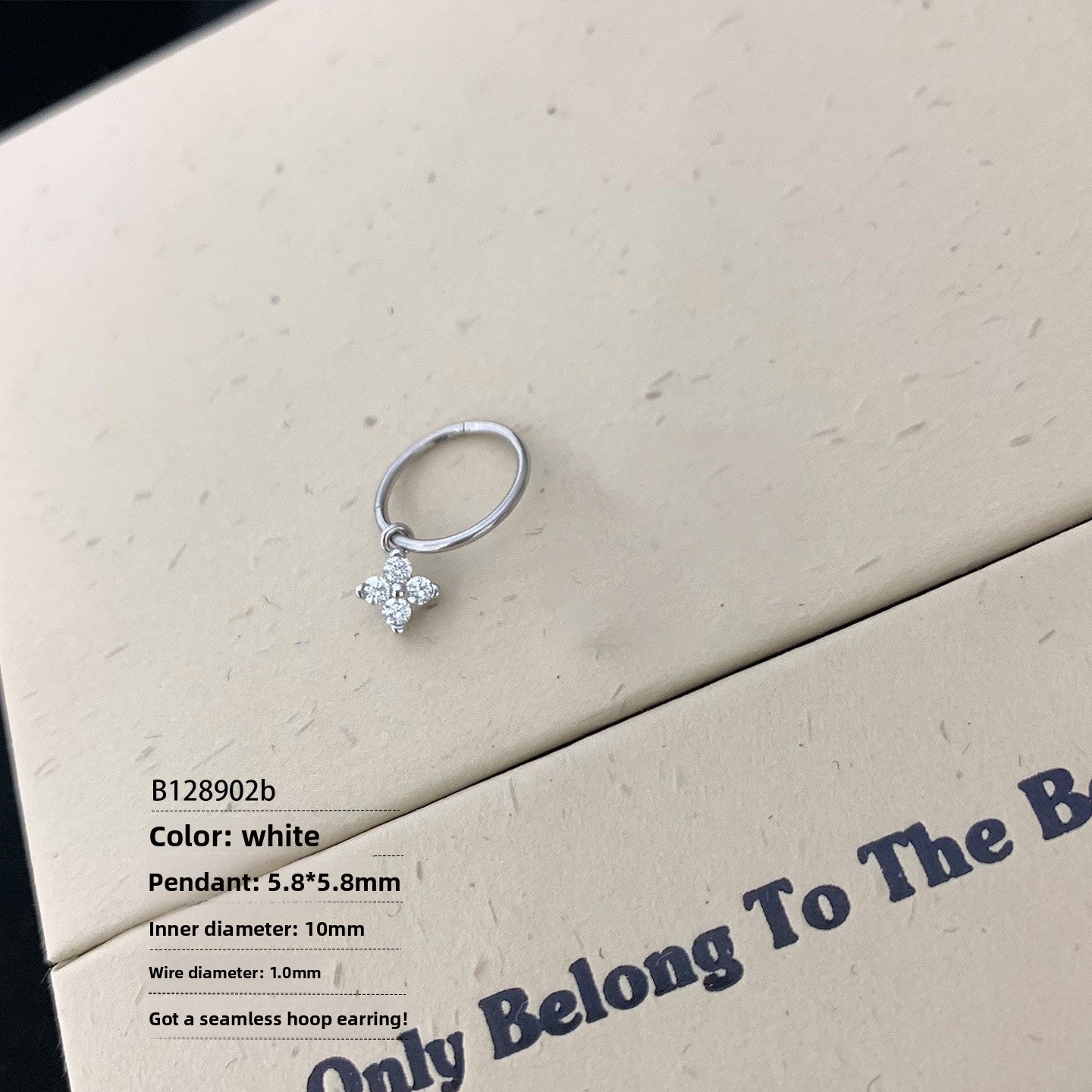 Lucky Heart Hoop Earrings In 316L Stainless Steel With Real Gold Plated Finish, Simple Style Unisex Design