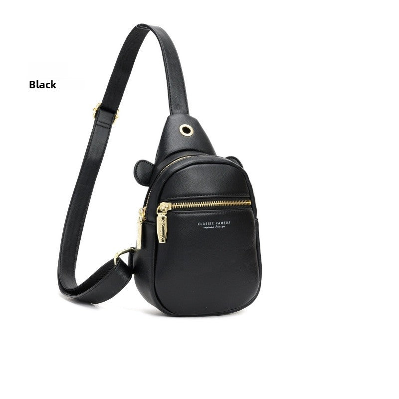Color Block PU Leather Women Fanny Pack With Sling Strap, Stylish Waist Bag For Everyday Use