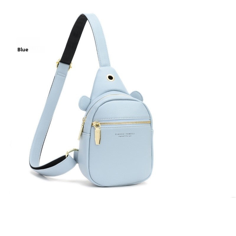 Color Block PU Leather Women Fanny Pack With Sling Strap, Stylish Waist Bag For Everyday Use